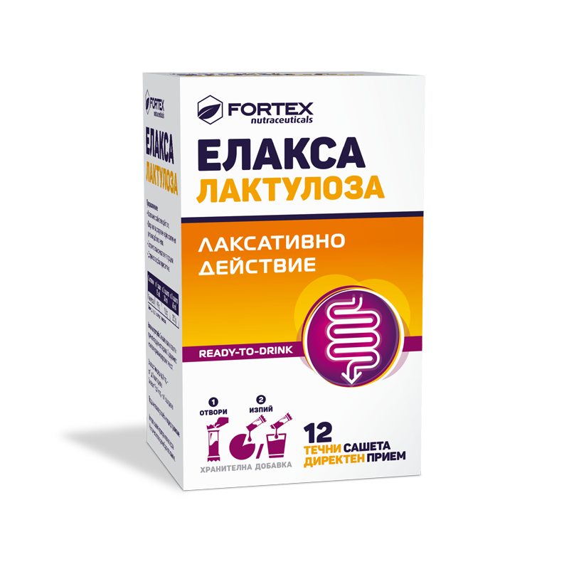 Fortex Елакса Лактулоза течни сашета, 12бр