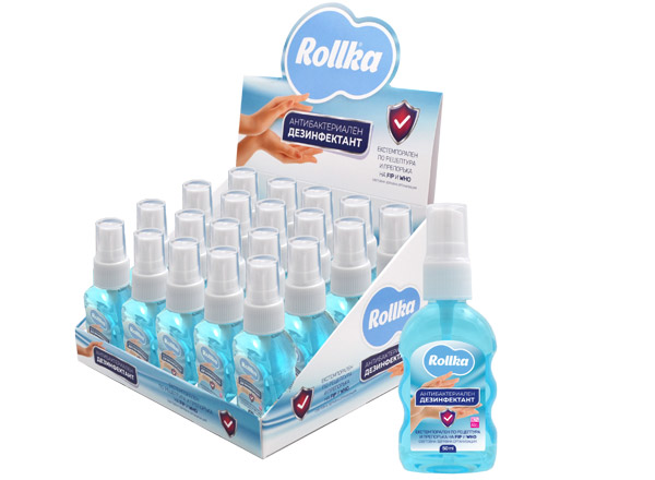 Дезинфектант за ръце и повърхности Rollka 50 мл