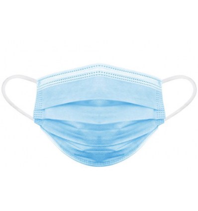 Еднократна трислойна предпазна маска с ластик х 50 броя