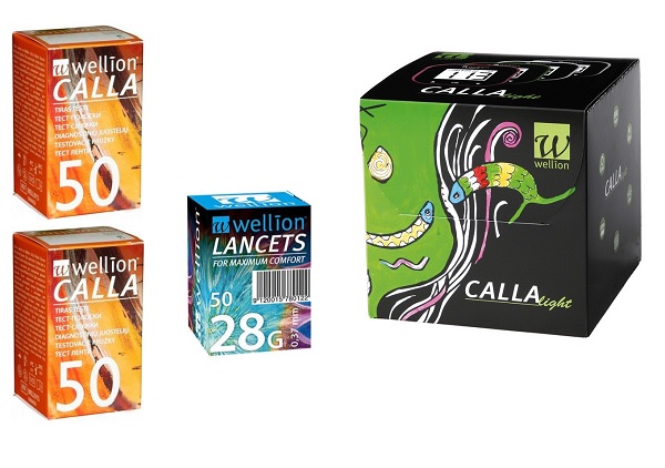 Wellion Calla 100 тест ленти + глюкомер + 50 броя ланцети Промо пакет