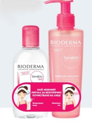 БИОДЕРМА КОМПЛЕКТ Sensibio H2O 250 мл + Sensibio Gel moussant 200 мл