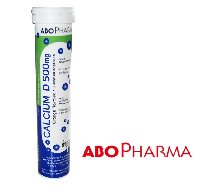 AboPharma / АбоФарма Калций 500 mg + Витамин D3