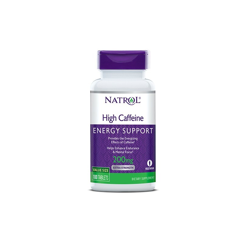 Natrol High Caffeine 200mg 100 tabs, Увеличава енергията