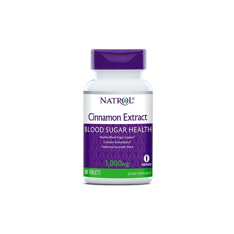 Natrol Cinnamon Extract 1000mg 80 tabs, Канела - силен антиоксидантен ефект