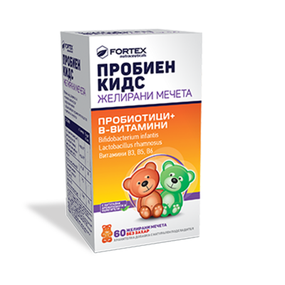 Fortex Пробиен Кидс желирани мечета, 60бр