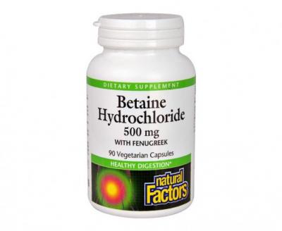 Natural Factors Бетаин Хидрохлорид 500 mg x 90 капсули
