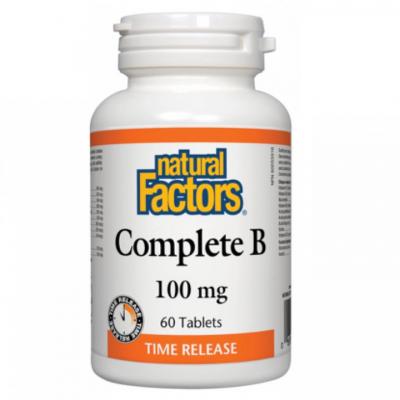 Natural Factors Витамин В-комплекс 100 mg x 60 таблетки с удължено освобождаване