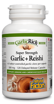 Natural Factors Чесън + Рейши x 120 капсули