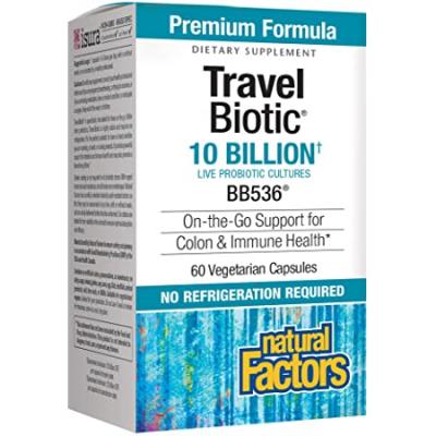 Natural Factors Travel Biotic 10 млрд. активни пробиотици x 60 капсули