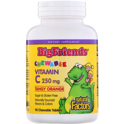 Natural Factors Витамин С за деца 250 mg х 90 дъвчащи таблетки с вкус на портокал