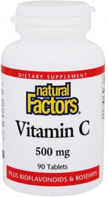 Natural Factors Витамин C 500 mg + Шипка и Биофлавони х 90 таблетки