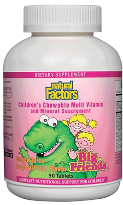 Natural Factors Мултивитамини за деца (плодове от джунглата) 268 mg х 60 дъвчащи таблетки