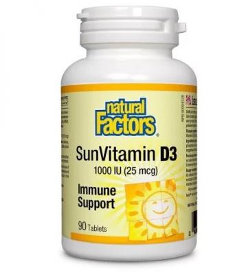 Natural Factors Витамин D3 1000 IU x 90 таблетки