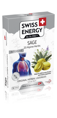 Swiss Energy 20 билки + салвия 12 таблетки за смучене
