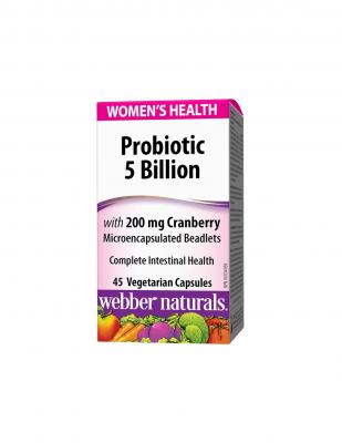 Probiotic Women`s Health/ Пробиотик за жени 5 щама, 5 млрд. активни пробиотици + Червена боровинка х 45 капсули