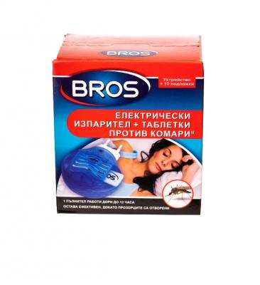 Брос Ел. изпарител против комари с 10 таблетки