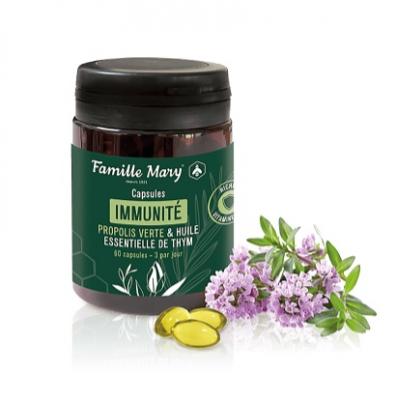 Immunité Propolis Verte & Huile essentielle de Thym Зелен прополис + масло от мащерка и витамин D3 60 капсули