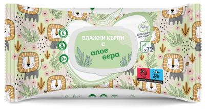 Влажни кърпи Алое Вера с капак Baby Idea x 72 броя