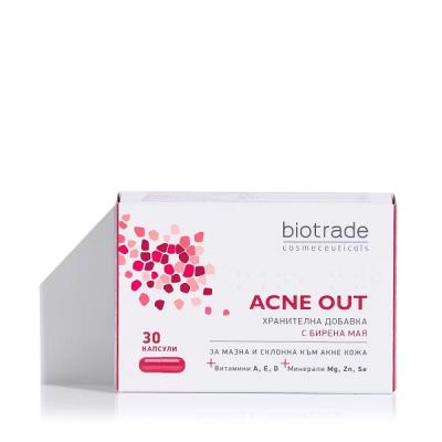 Biotrade Acne Out Витамини за здравето и красотата на кожата на лицето 30 капсули