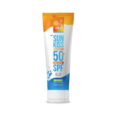 InaEssentials Натурален слънцезащитен крем за лице и тяло SPF 50 с Био Бяла Ела