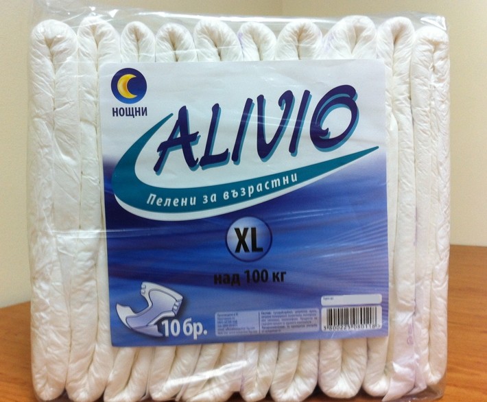 Аливио Памперси за възрастни - нощни х10 броя