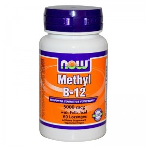Methyl B12 5000 мкг - 60 дражета Now Foods