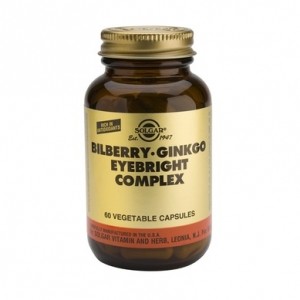 Bilberry Ginkgo Eyebright Complex (антиоксидант за стимулиране на зрението) х 60 веган капсули Солгар