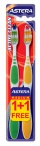 Четка за зъби Astera Clean Medium 1+1
