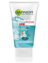 Garnier Измиващ гел,скраб и маска за лице за мазана кожа 150мл