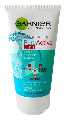 Garnier Pure Active 3в1 / почистващ продукт / 150мл