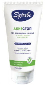 Здраве Акне Стоп гел за измиване на лице 150мл