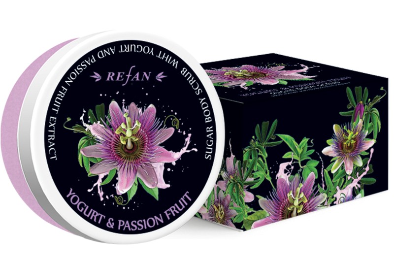 Захарен ексфолиaнт за тяло с йогурт и маракуя Refan