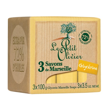Марсилски омекотяващ бар сапун с глицерин 3x100 гр.
