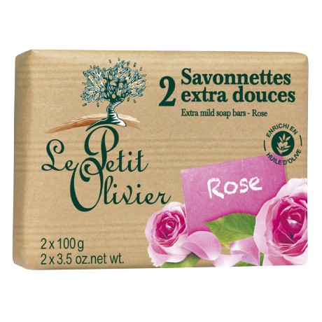 Омекотяващ бар сапун цвят роза 2х100 гр.