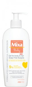 Изключително подхранващ измиващ гел за коса и тяло Mixa baby